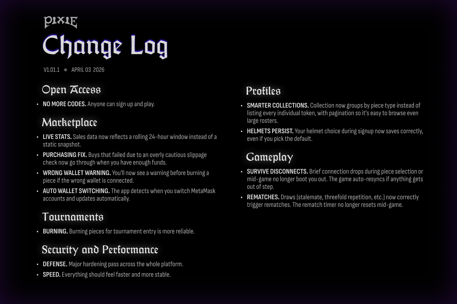 Change Log v1.1.1