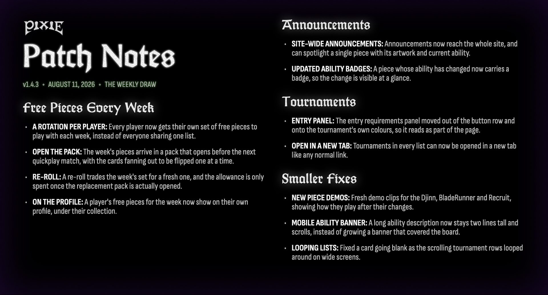 Change Log v1.4.3