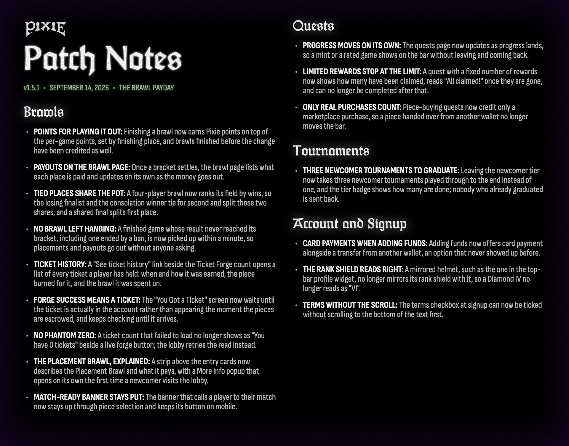 Change Log v1.5.1