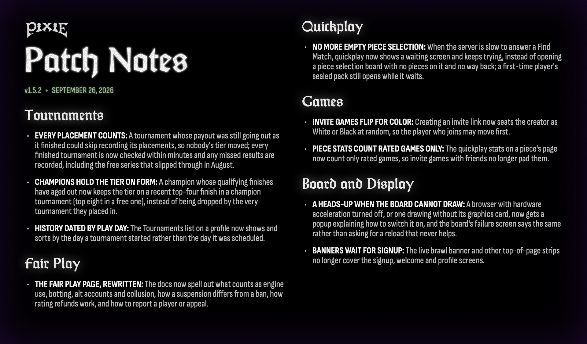 Change Log v1.5.2